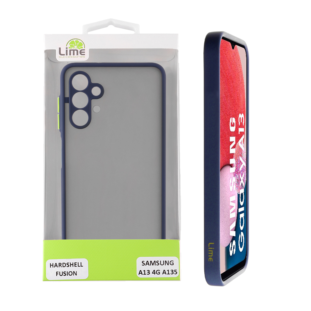 LIME ΘΗΚΗ SAMSUNG A13 4G A135/A137 6.6" HARDSHELL FUSION FULL CAMERA PROTECTION BLUE WITH YELLOW KEYS