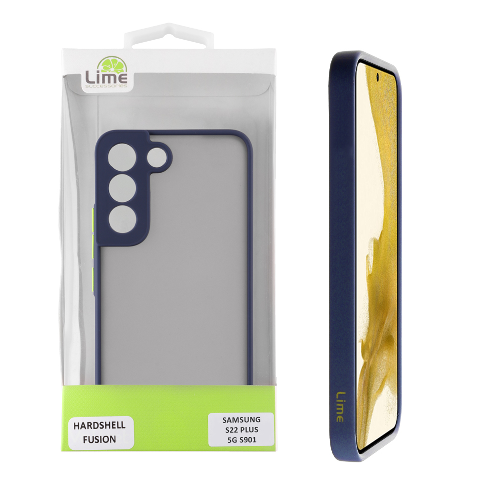 LIME ΘΗΚΗ SAMSUNG S22 PLUS 5G S906 6.6" HARDSHELL FUSION FULL CAMERA PROTECTION BLUE WITH YELLOW KEYS