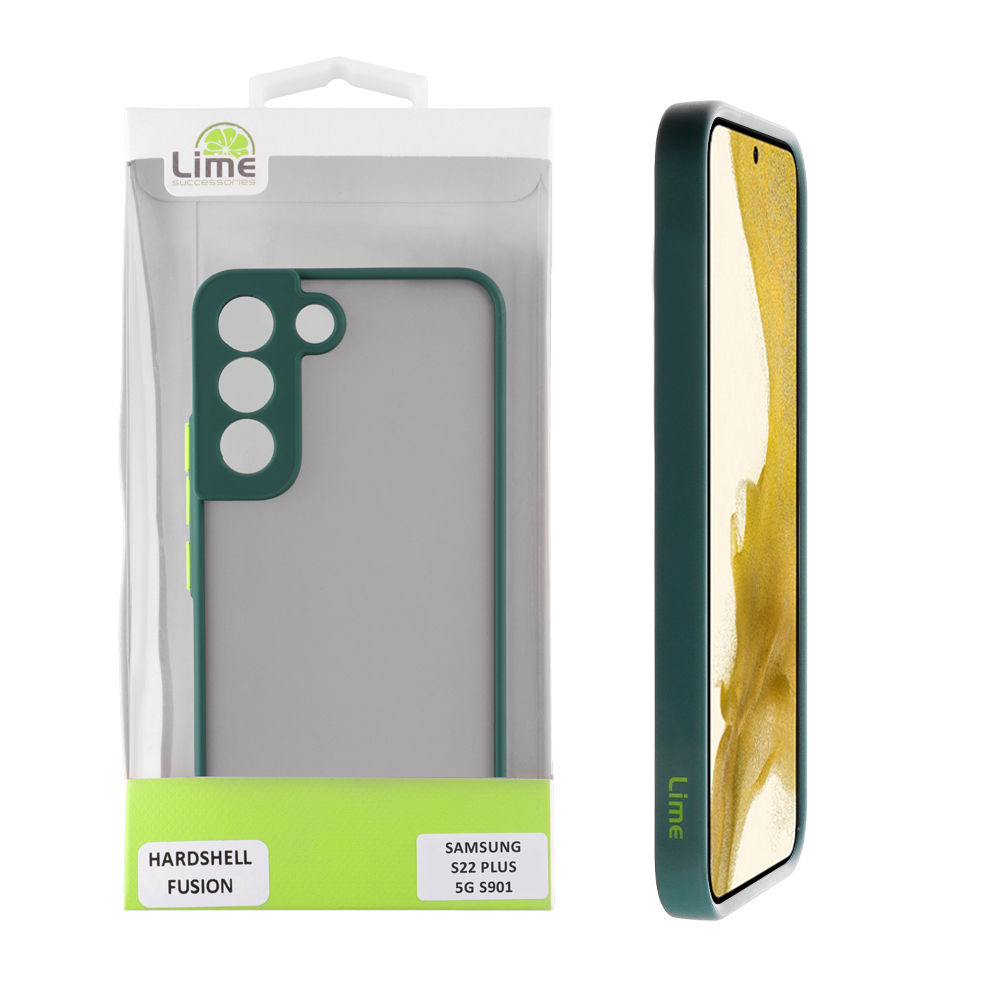 LIME ΘΗΚΗ SAMSUNG S22 PLUS 5G S906 6.6" HARDSHELL FUSION FULL CAMERA PROTECTION GREEN WITH YELLOW KEYS