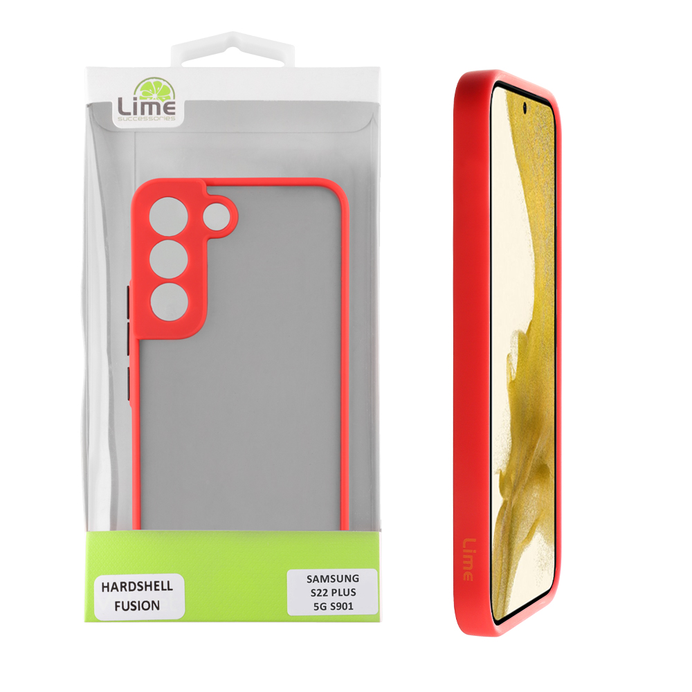 LIME ΘΗΚΗ SAMSUNG S22 PLUS 5G S906 6.6" HARDSHELL FUSION FULL CAMERA PROTECTION RED WITH BLACK KEYS