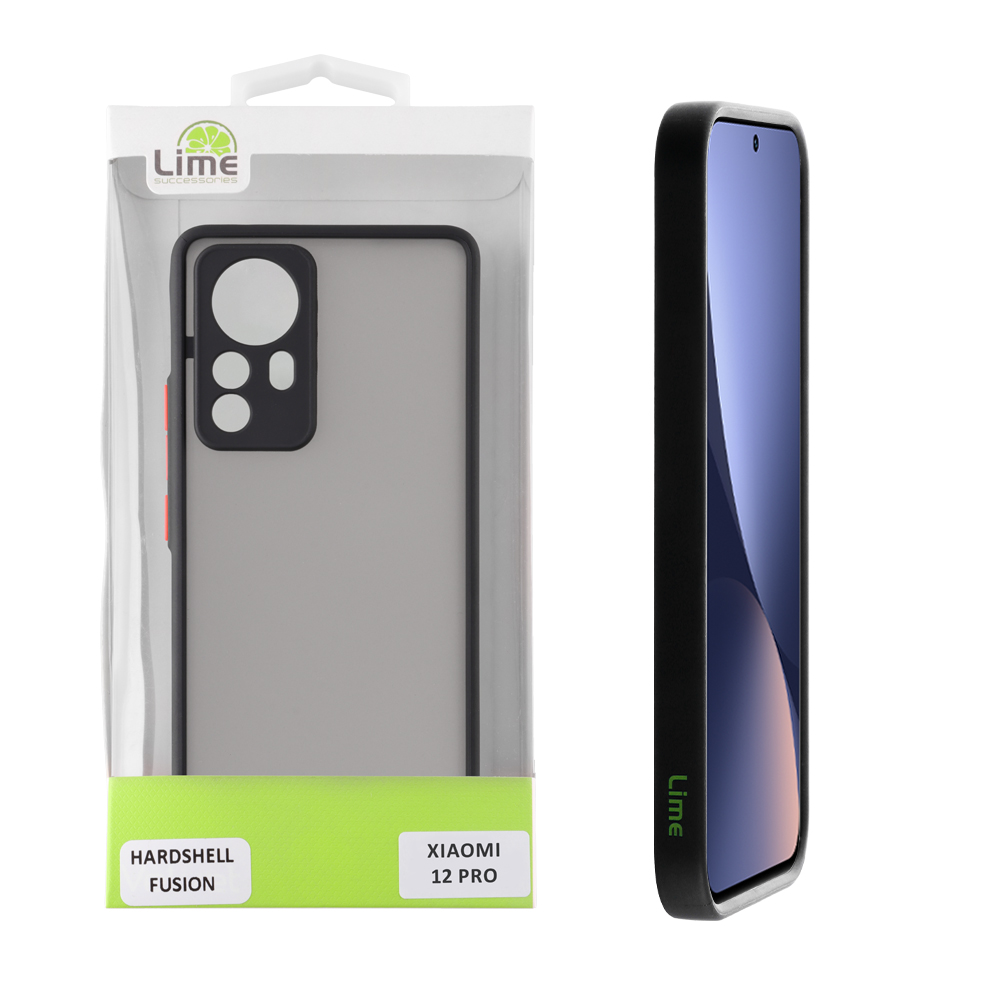 LIME ΘΗΚΗ XIAOMI 12 PRO 6.73" HARDSHELL FUSION FULL CAMERA PROTECTION BLACK WITH RED KEYS