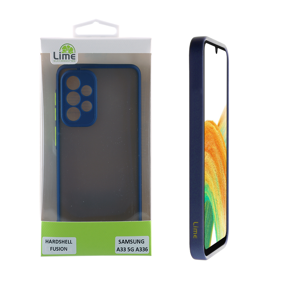 LIME ΘΗΚΗ SAMSUNG A33 5G A336 6.4" HARDSHELL FUSION FULL CAMERA PROTECTION BLUE WITH YELLOW KEYS