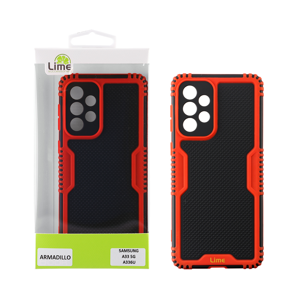 LIME ΘΗΚΗ SAMSUNG A33 5G A336U 6.4" ARMADILLO FULL CAMERA PROTECTION RED