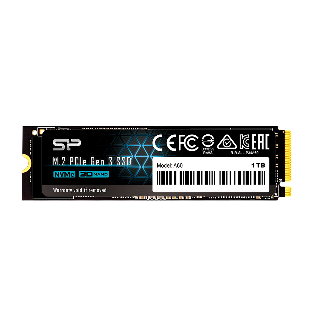 SILICON POWER ACE A60 SSD PCIe GEN 3x4 NVMe 1.3 SLC 1TB M.2 HMB - DRAM Max 2200/1600 Mb/s