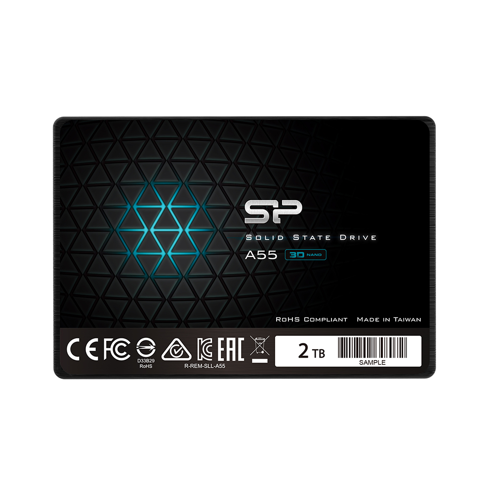 SILICON POWER 2.5" A55 SSD SATA III TCL 3D NAND 2TB 6GB/SEC R/W 560/530MB/s SLIM DESIGN BLUE