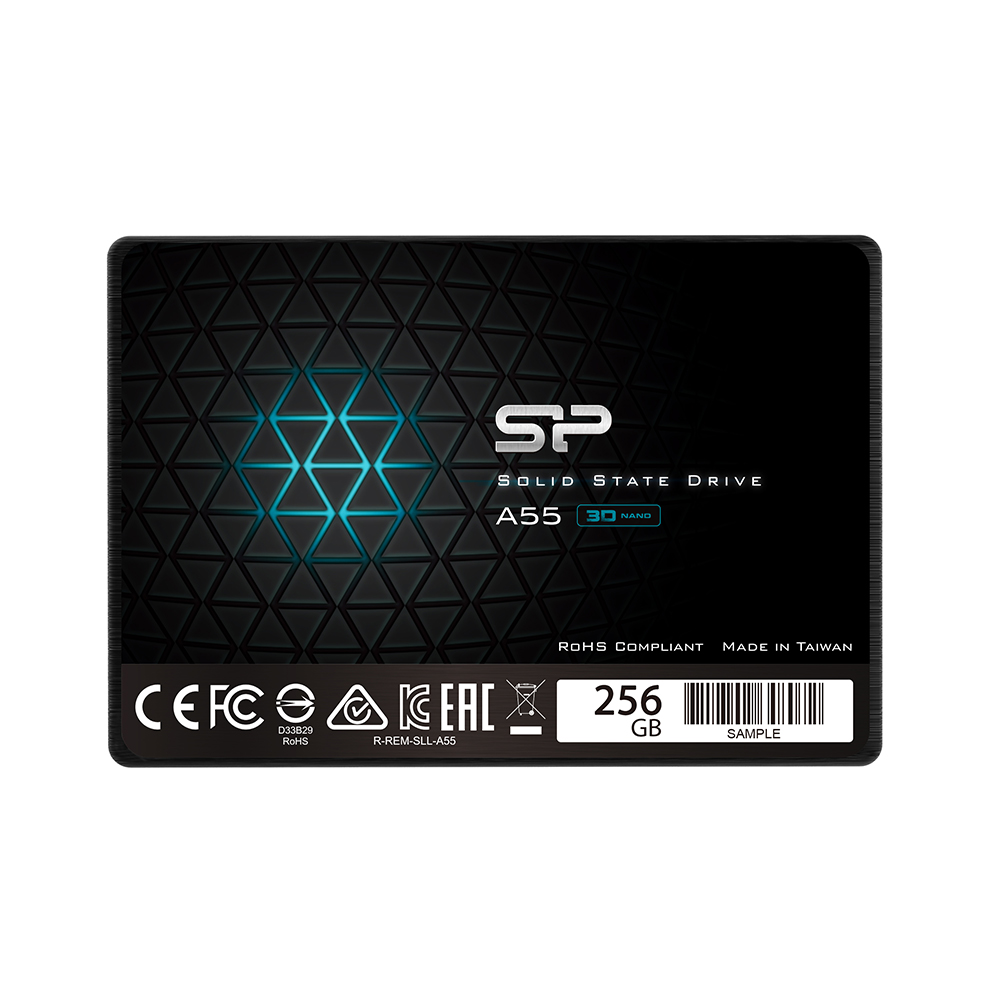 SILICON POWER 2.5" A55 SSD SATA III TCL 3D NAND 256GB 6GB/SEC R/W 550/420MB/s SLIM DESIGN BLUE