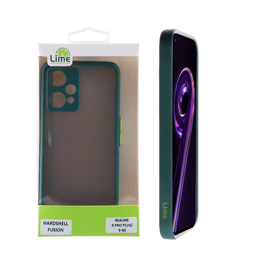 LIME ΘΗΚΗ REALME 9 5G/9 PRO 5G 6.6" HARDSHELL FUSION FULL CAMERA PROTECTION GREEN WITH YELLOW KEYS