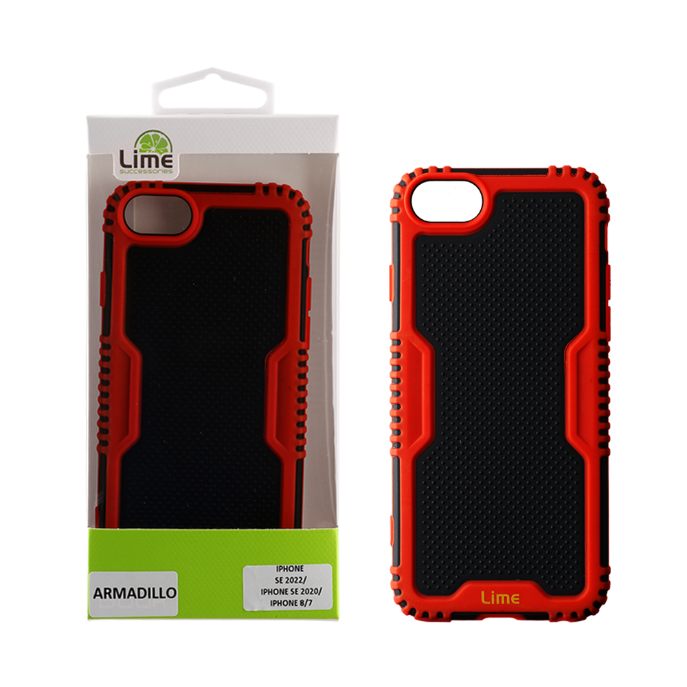 LIME ΘΗΚΗ IPHONE SE 2022/IPHONE SE 2020/IPHONE 8/7 4.7" ARMADILLO FULL CAMERA PROTECTION RED