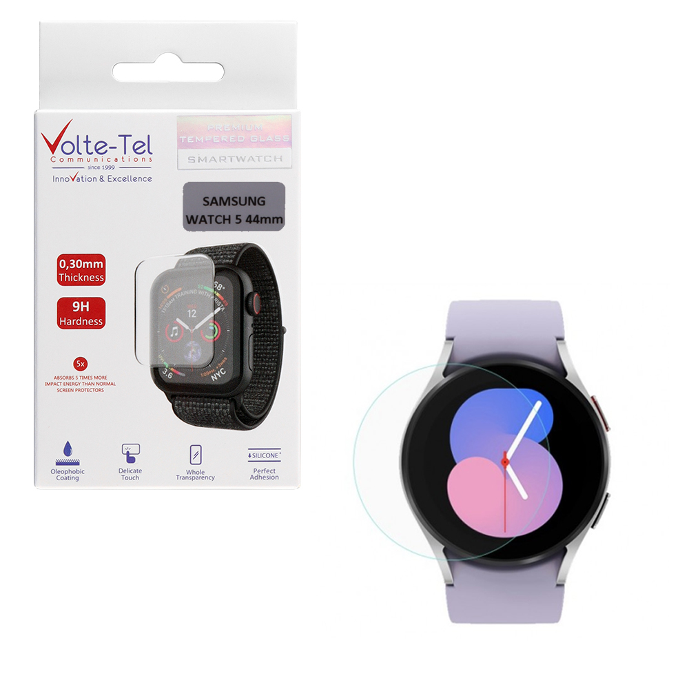 VOLTE-TEL TEMPERED GLASS SAMSUNG WATCH 5 44mm R910/R915 1.40" 9H 0.30mm 2.5D FULL GLUE FULL COVER