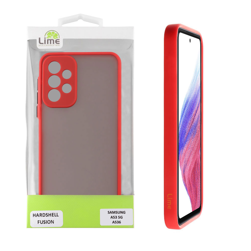 LIME ΘΗΚΗ SAMSUNG A53 5G A536 6.5" HARDSHELL FUSION FULL CAMERA PROTECTION RED WITH BLACK KEYS