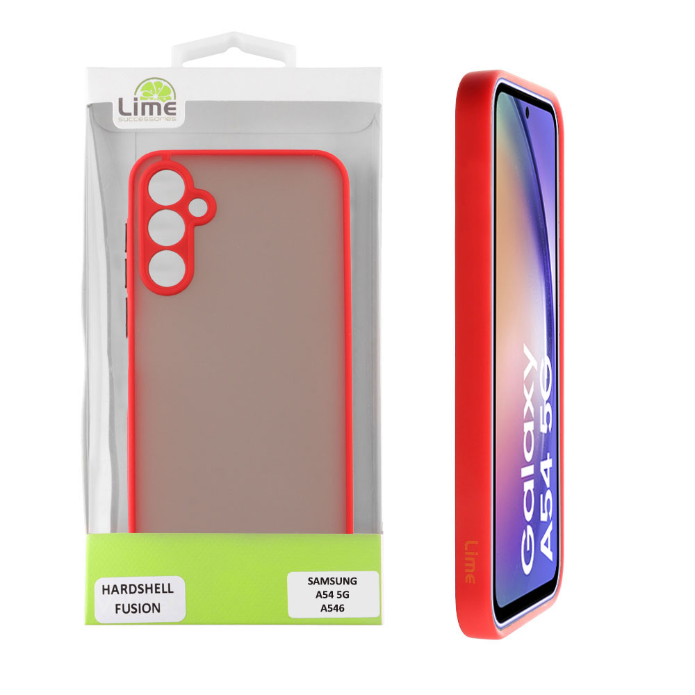 LIME ΘΗΚΗ SAMSUNG A54 5G A546 6.4" HARDSHELL FUSION FULL CAMERA PROTECTION RED WITH BLACK KEYS