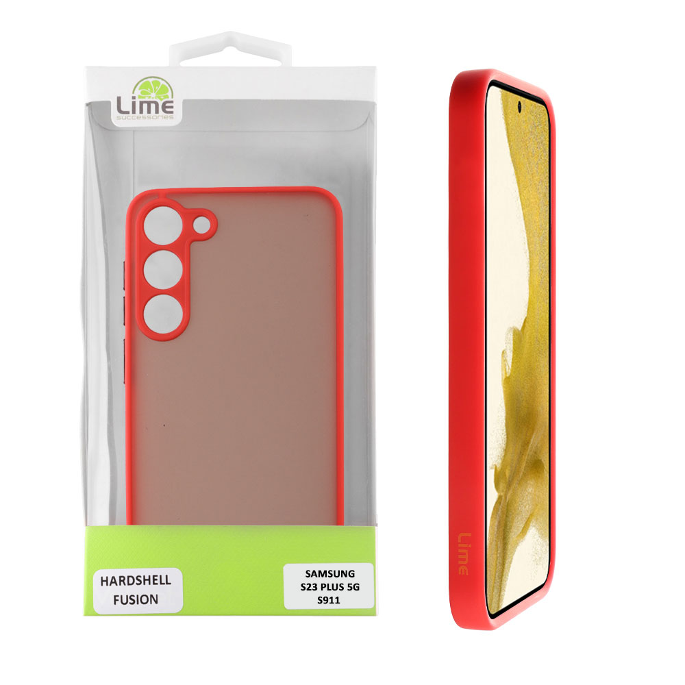LIME ΘΗΚΗ SAMSUNG S23 PLUS 5G S916 6.6" HARDSHELL FUSION FULL CAMERA PROTECTION RED WITH BLACK KEYS