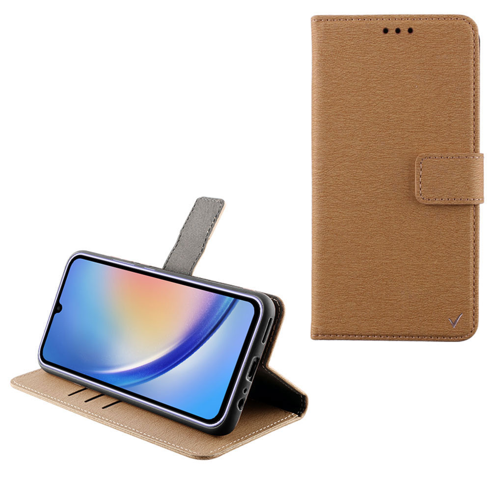 VOLTE-TEL ΘΗΚΗ SAMSUNG A34 5G A346 6.6" ALLURE MAGNET BOOK STAND CLIP GOLD