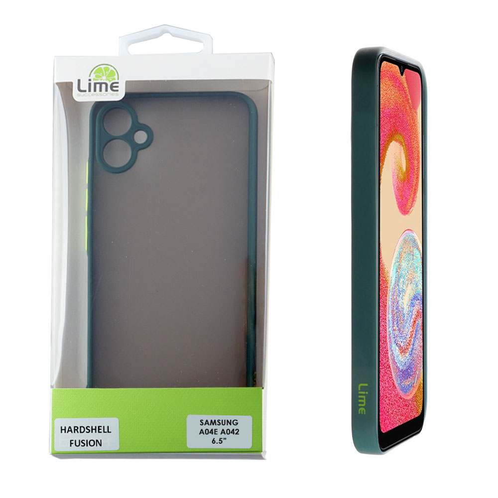 LIME ΘΗΚΗ SAMSUNG A04e A042 6.5" HARDSHELL FUSION FULL CAMERA PROTECTION GREEN WITH YELLOW KEYS