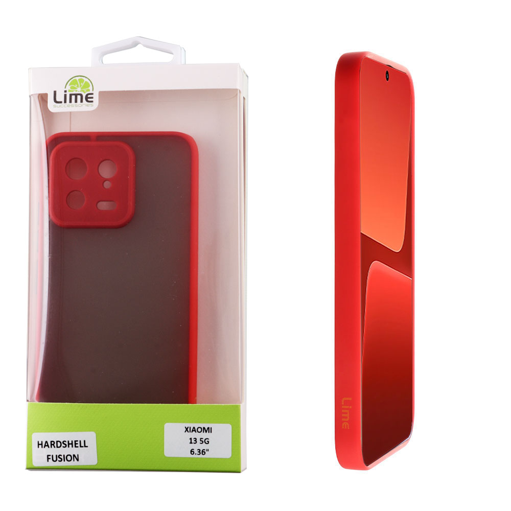 LIME ΘΗΚΗ XIAOMI 13 5G 6.36" HARDSHELL FUSION FULL CAMERA PROTECTION RED WITH BLACK KEYS