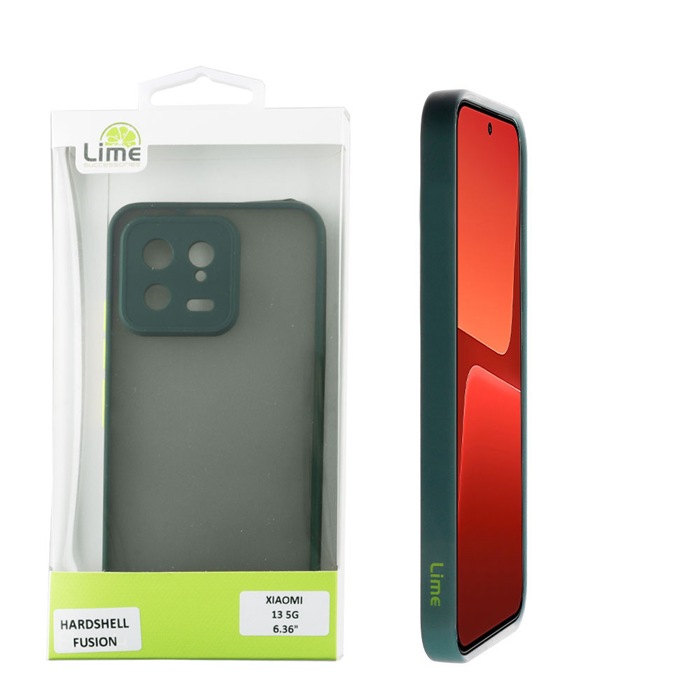 LIME ΘΗΚΗ XIAOMI 13 5G 6.36" HARDSHELL FUSION FULL CAMERA PROTECTION GREEN WITH YELLOW KEYS