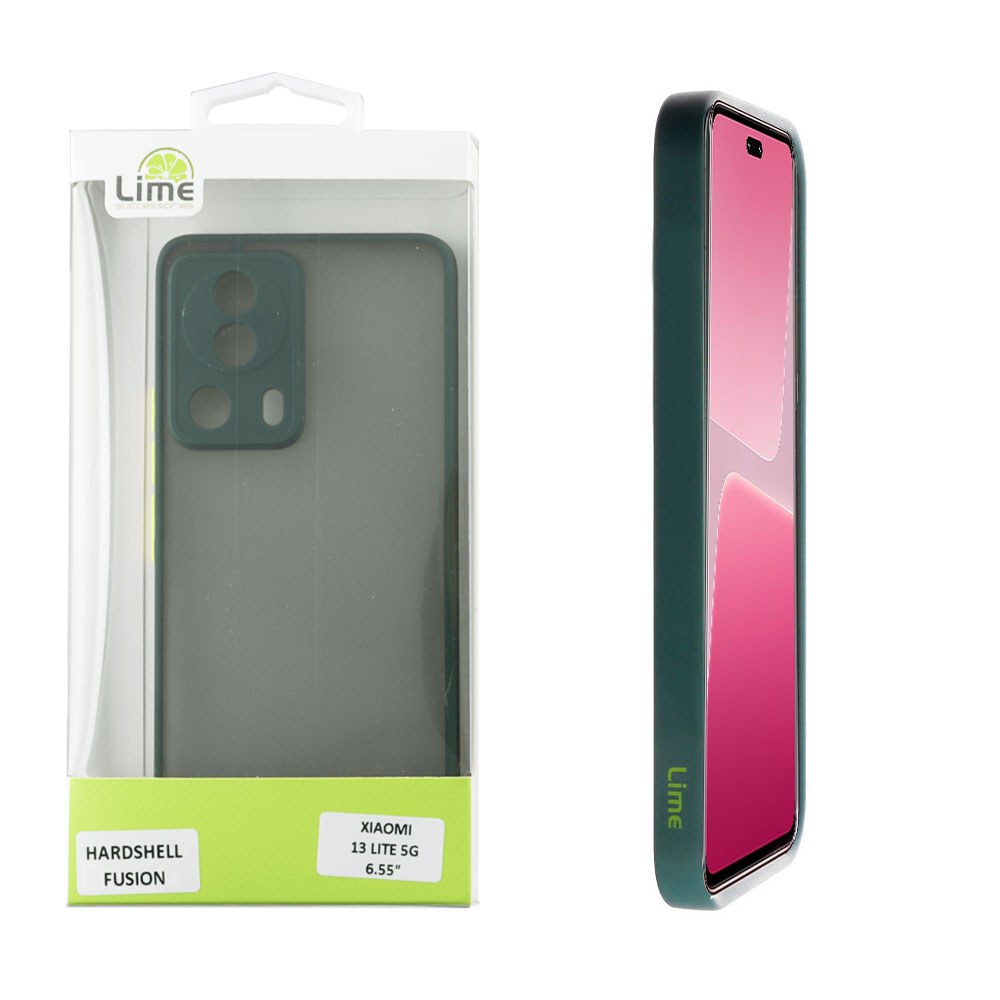 LIME ΘΗΚΗ XIAOMI 13 LITE 5G 6.55" HARDSHELL FUSION FULL CAMERA PROTECTION GREEN WITH YELLOW KEYS