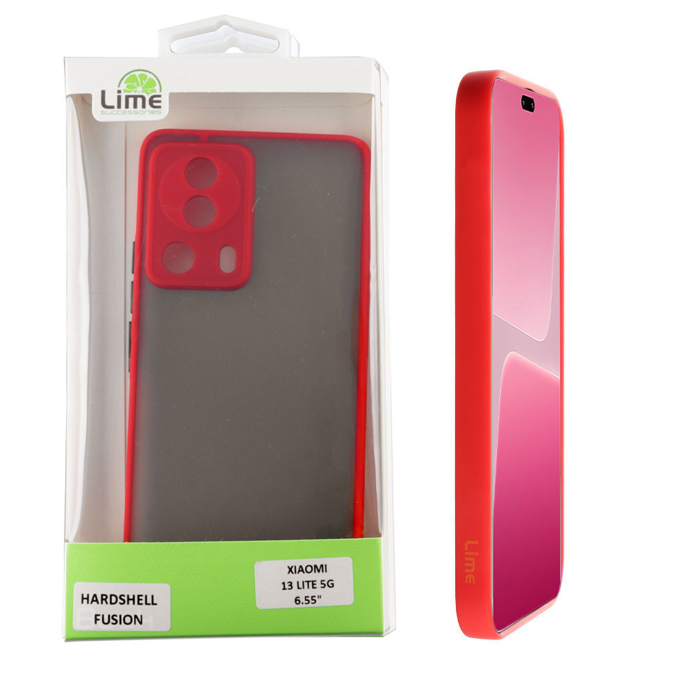 LIME ΘΗΚΗ XIAOMI 13 LITE 5G 6.55" HARDSHELL FUSION FULL CAMERA PROTECTION RED WITH BLACK KEYS
