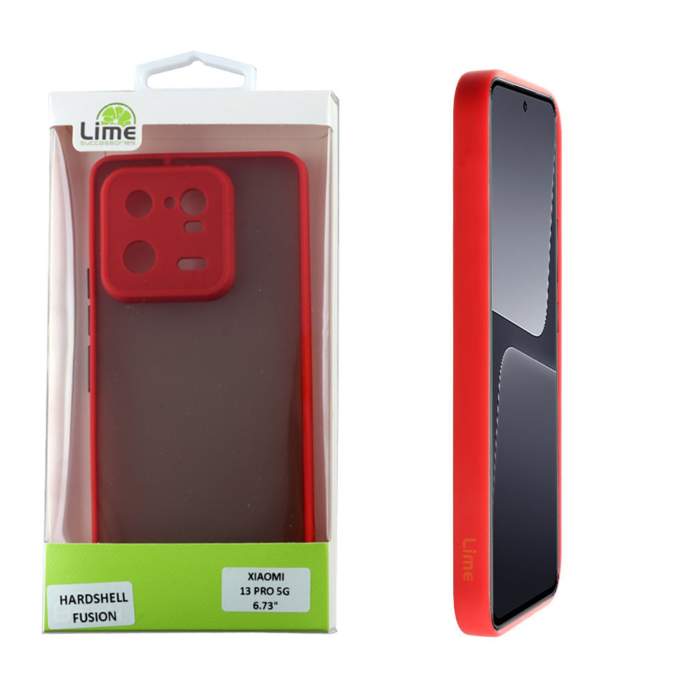 LIME ΘΗΚΗ XIAOMI 13 PRO 5G 6.73" HARDSHELL FUSION FULL CAMERA PROTECTION RED WITH BLACK KEYS