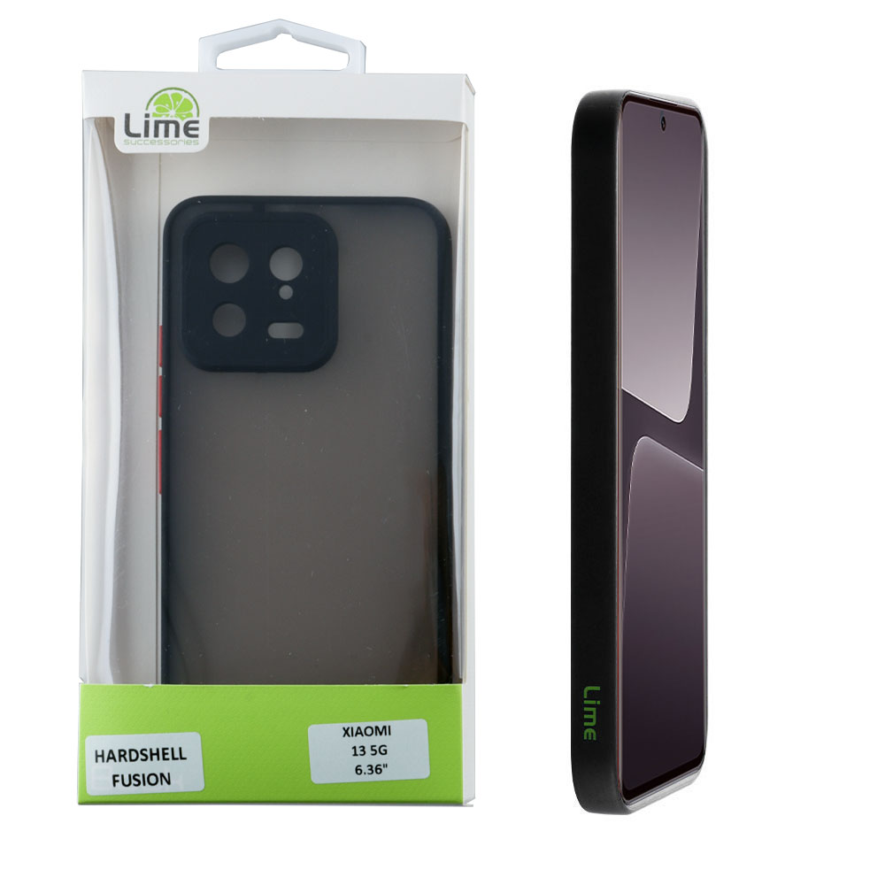 LIME ΘΗΚΗ XIAOMI 13 PRO 5G 6.73" HARDSHELL FUSION FULL CAMERA PROTECTION BLACK WITH RED KEYS