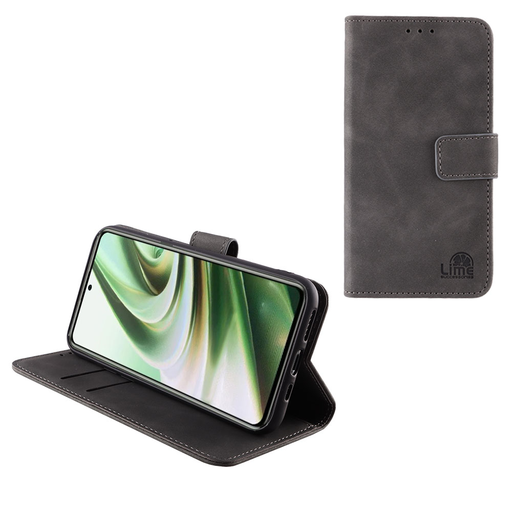 LIME ΘΗΚΗ ONEPLUS 10T 5G 6.7" ESSENTIAL MAGNET BOOK STAND CLIP GREY
