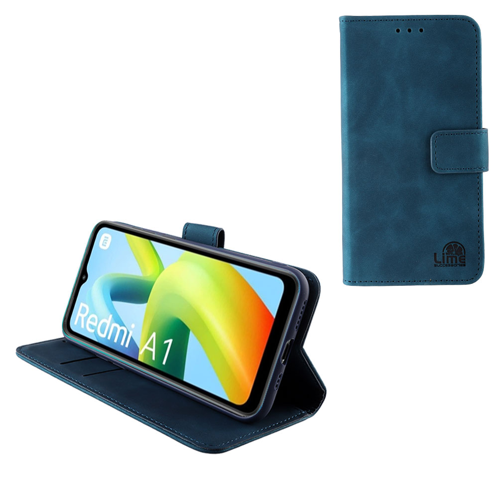 LIME ΘΗΚΗ XIAOMI REDMI A1/REDMI A2 6.52" ESSENTIAL MAGNET BOOK STAND CLIP DARK BLUE