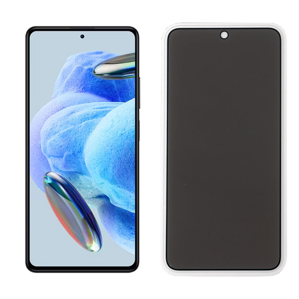 IDOL 1991 TEMPERED GLASS XIAOMI REDMI NOTE 12 PRO 4G 6.67" 9H 0.25mm PRIVACY ANTISPY SEMI CURVED FULL GLUE BLACK