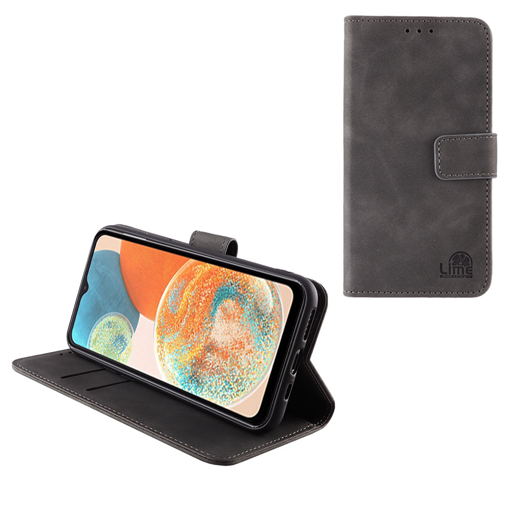 LIME ΘΗΚΗ SAMSUNG A23 4G A235/A23 5G A236 6.6" ESSENTIAL MAGNET BOOK STAND CLIP GREY