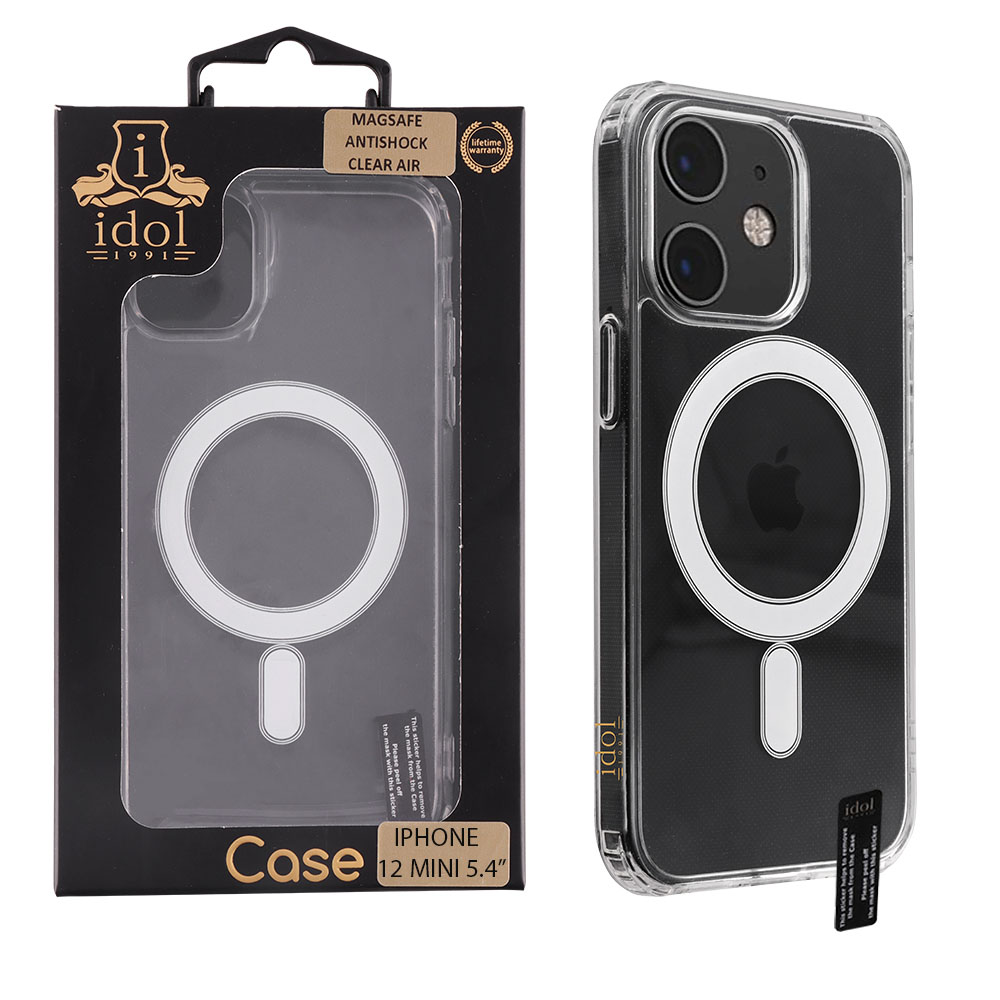 IDOL 1991 ΘΗΚΗ IPHONE 12 MINI 5.4" MAGSAFE ANTISHOCK CLEAR AIR BACK COVER TPU CAMERA GUARD ΔΙΑΦΑΝΗ