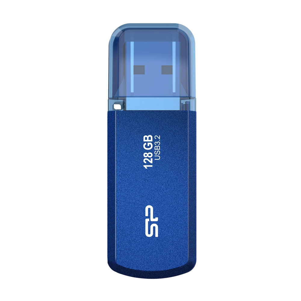 SILICON POWER USB FLASH DRIVE 128GB USB 3.2 HELIOS H202 SP128GBUF3202V1B ALUMINIUM CASE BLUE