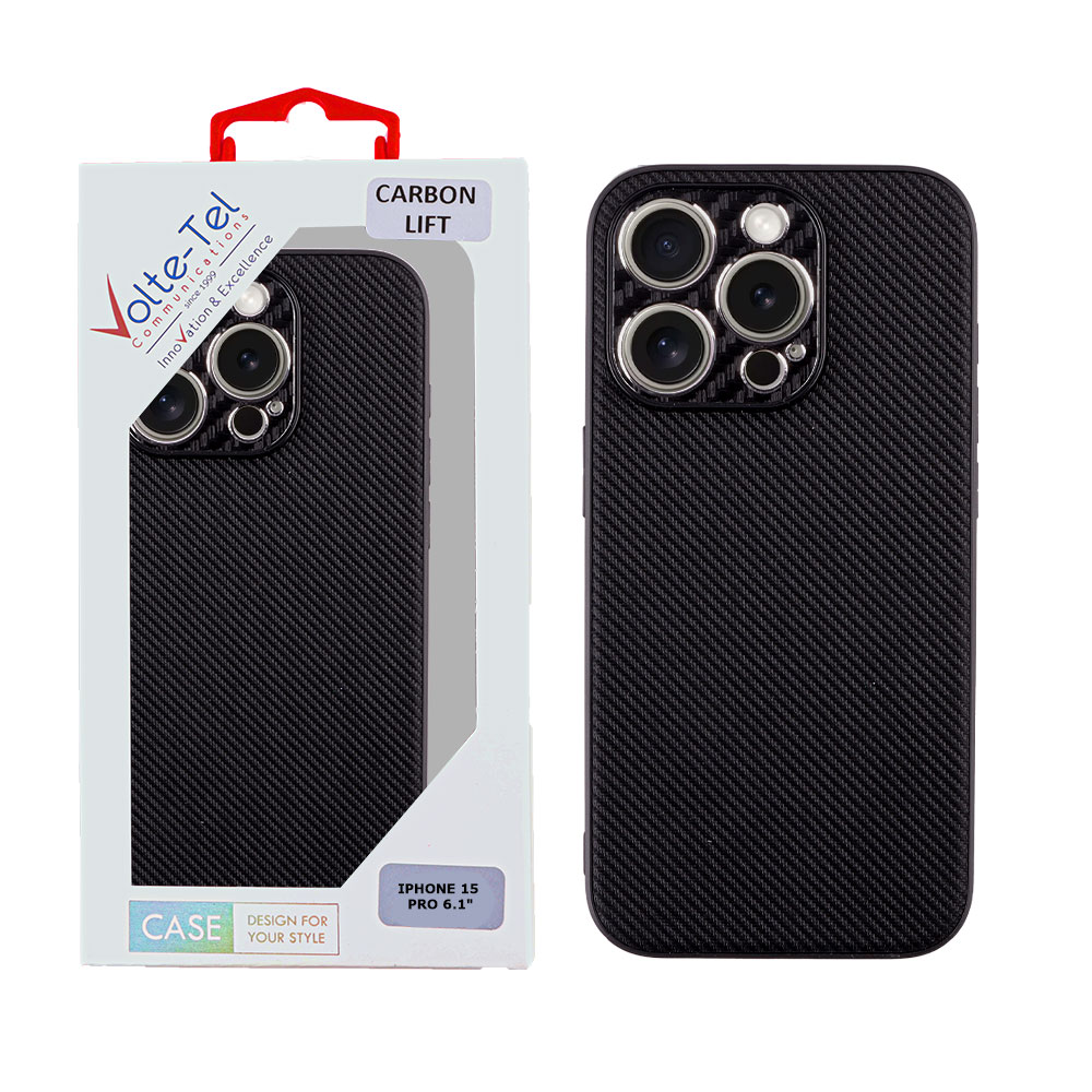 VOLTE-TEL ΘΗΚΗ IPHONE 15 PRO 6.1" CARBON LIFT FULL CAMERA PROTECTION BLACK