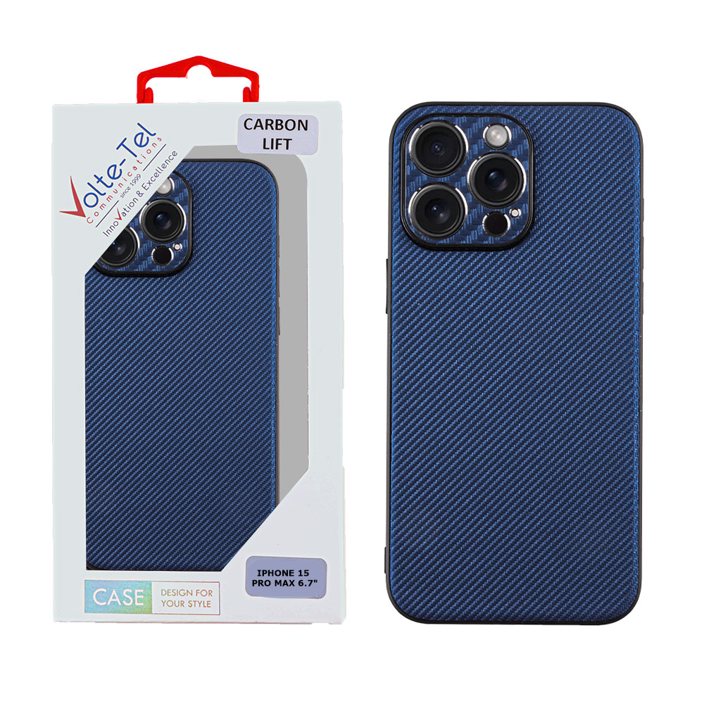 VOLTE-TEL ΘΗΚΗ IPHONE 15 PRO MAX 6.7" CARBON LIFT CAMERA GUARD PROTECTION BLUE