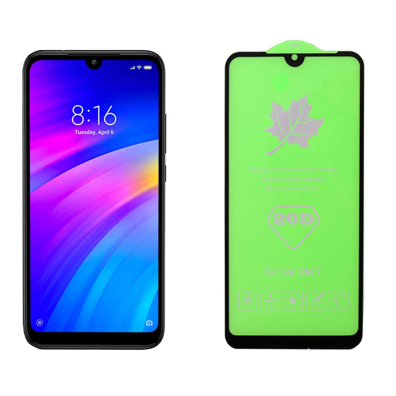 IDOL 1991 TEMPERED GLASS XIAOMI REDMI 7 6.26" 9H 0.25mm 20D FULL GLUE SEMI CURVED BLACK