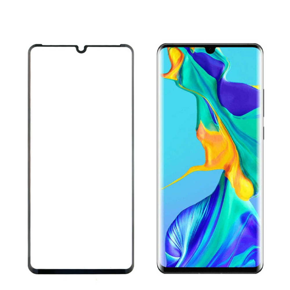 IDOL 1991 TEMPERED GLASS HUAWEI P30 PRO 6.47" 9H 0.30mm 3D SEMI CURVED FINGER UNLOCK BLACK FULL COVER