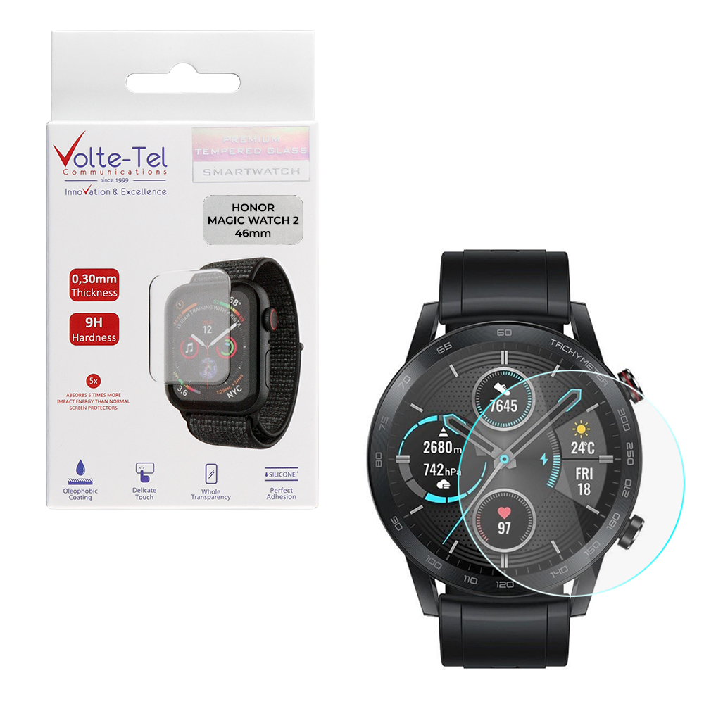 VOLTE-TEL TEMPERED GLASS HONOR MAGIC WATCH 2 46mm 1.39" 9H 0.30mm 2.5D FULL GLUE FULL COVER