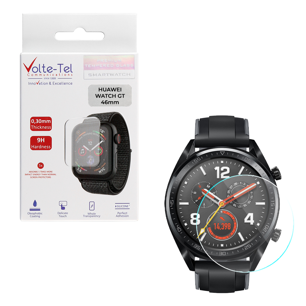VOLTE-TEL TEMPERED GLASS HUAWEI WATCH GT 46mm 1.39" 9H 0.30mm 2.5D FULL GLUE FULL COVER