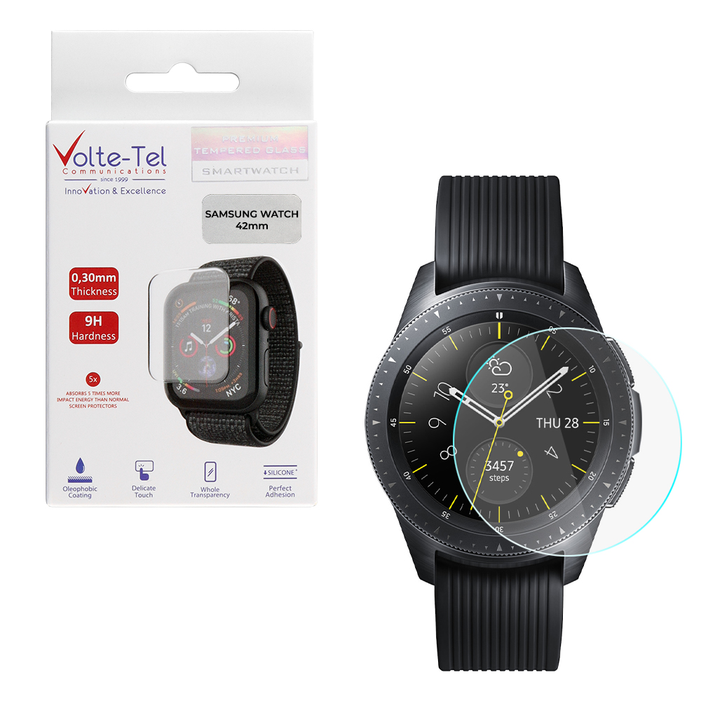 VOLTE-TEL TEMPERED GLASS SAMSUNG WATCH 42mm R810/R815 1.20" 9H 0.30mm 2.5D FULL GLUE FULL COVER