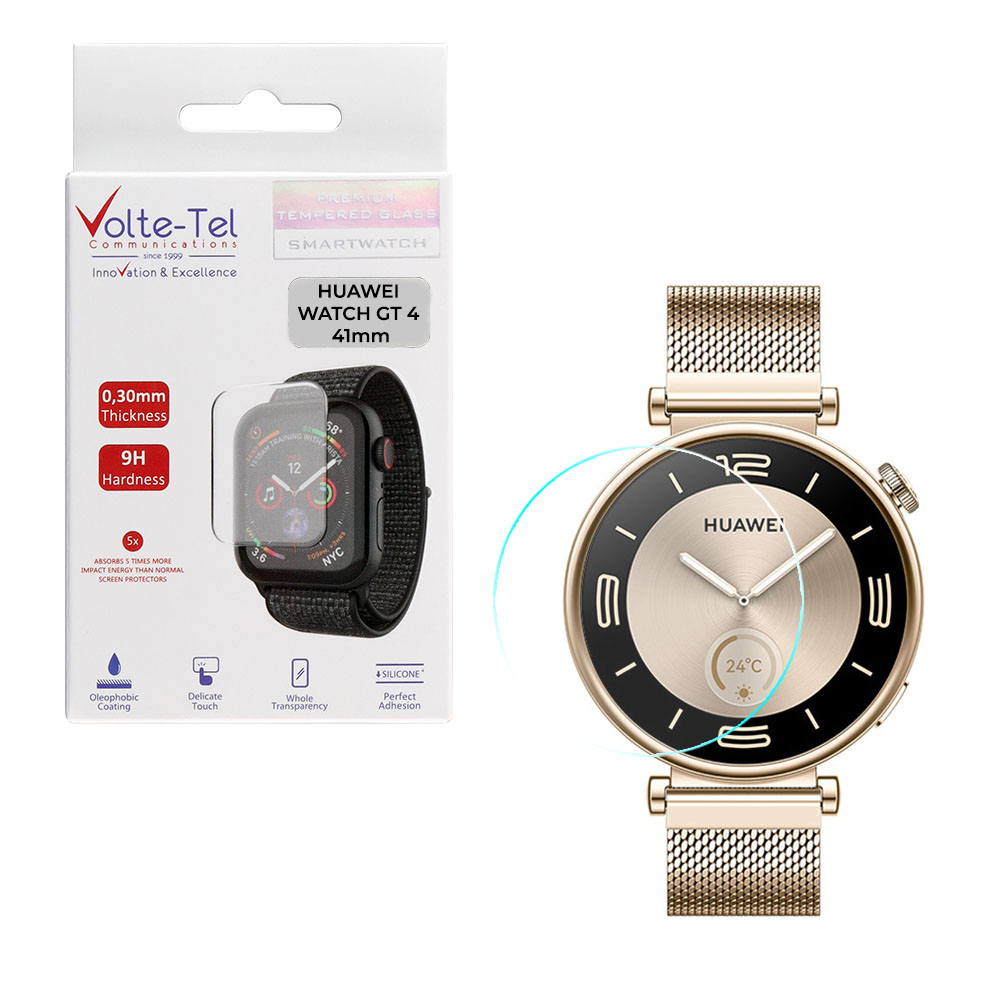 VOLTE-TEL TEMPERED GLASS HUAWEI WATCH GT 4 41mm 1.32" 9H 0.30mm 2.5D FULL GLUE FULL COVER