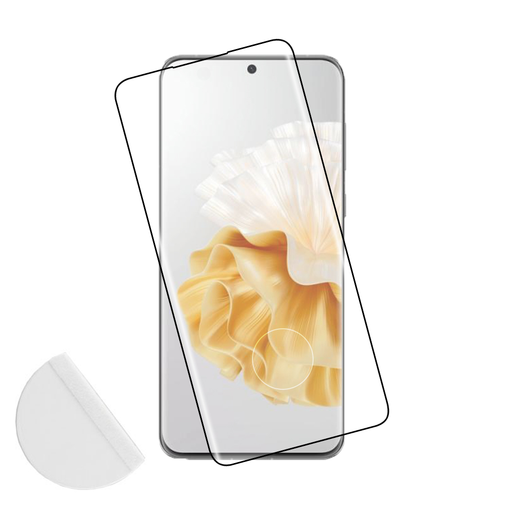 IDOL 1991 TEMPERED GLASS HUAWEI P60 PRO 6.67" 9H 0.30mm 3D SEMI CURVED FINGER UNLOCK BLACK FULL COVER