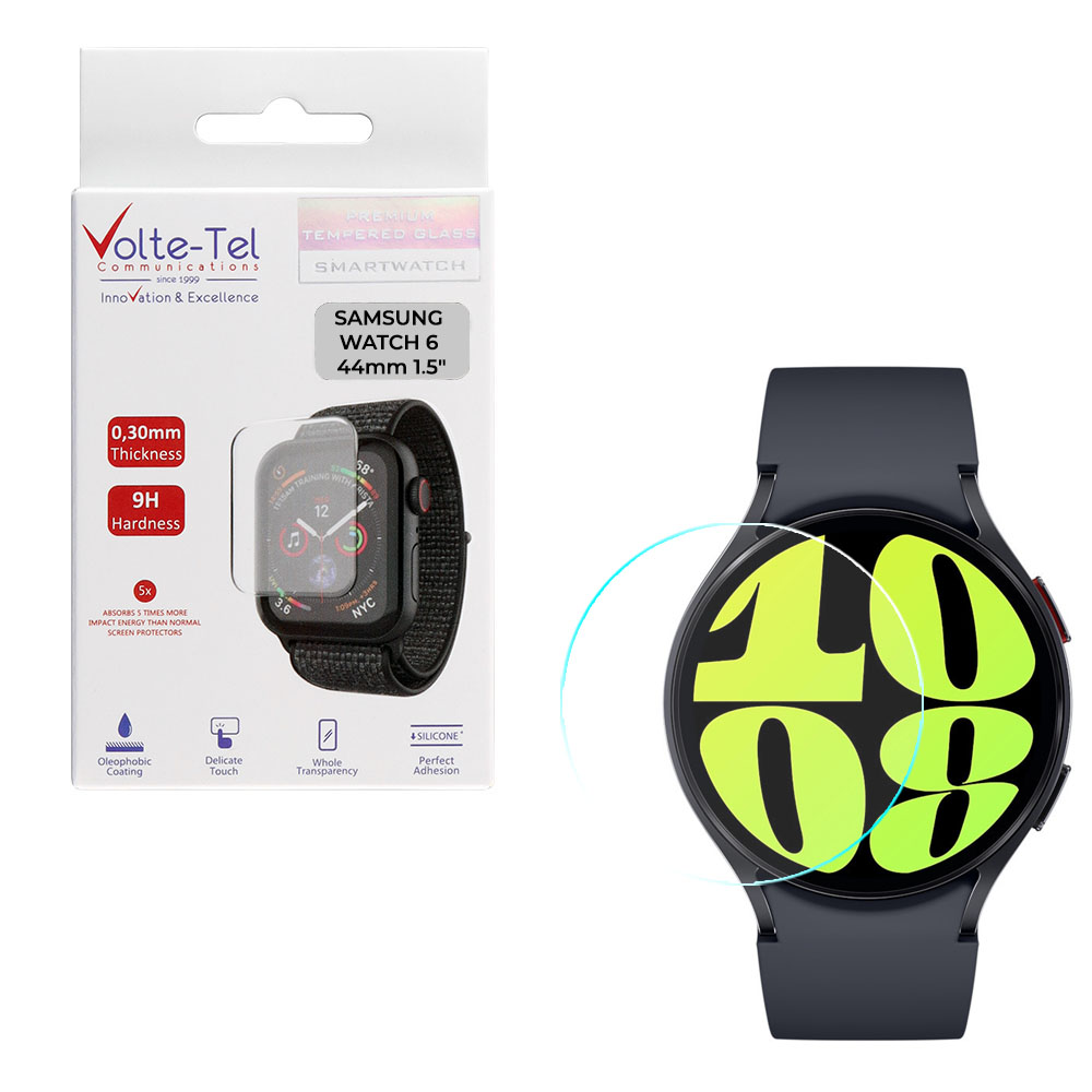 VOLTE-TEL TEMPERED GLASS SAMSUNG WATCH 6 44mm R940/R945 1.5" 9H 0.30mm 2.5D FULL GLUE FULL COVER