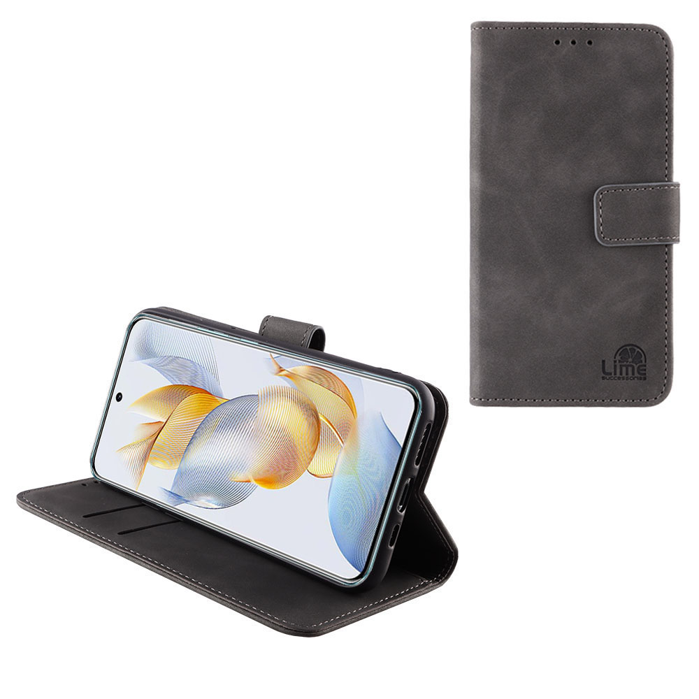 LIME ΘΗΚΗ HONOR 90 5G 6.7" ESSENTIAL MAGNET BOOK STAND CLIP GREY