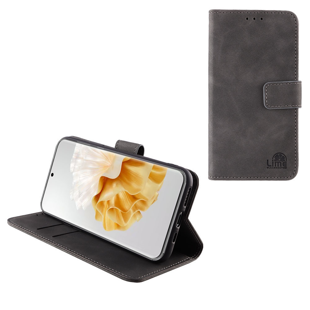 LIME ΘΗΚΗ HUAWEI P60 PRO 6.67" ESSENTIAL MAGNET BOOK STAND CLIP GREY