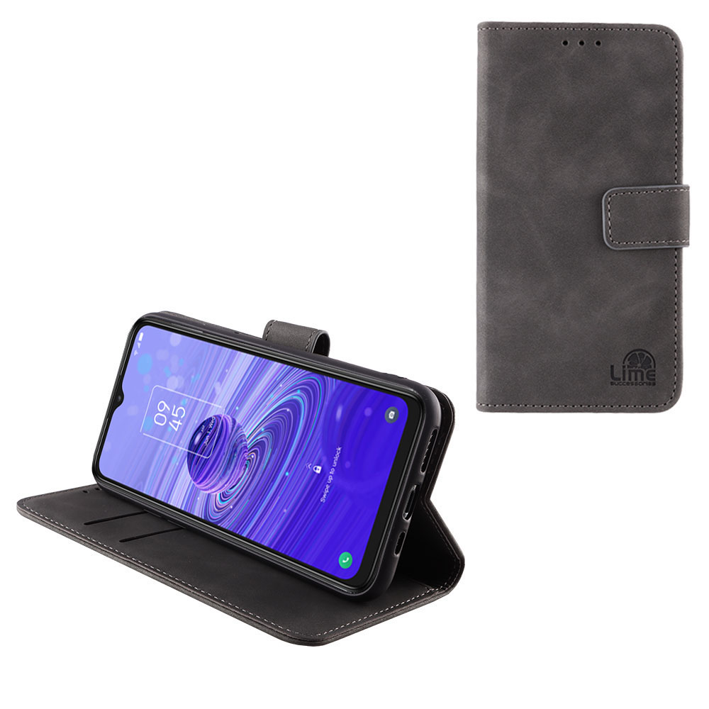 LIME ΘΗΚΗ TCL 40R 5G 6.6" ESSENTIAL MAGNET BOOK STAND CLIP GREY