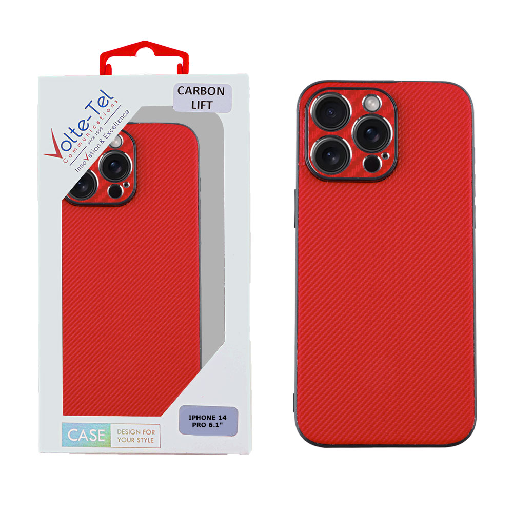 VOLTE-TEL ΘΗΚΗ IPHONE 14 PRO 6.1" CARBON LIFT FULL CAMERA PROTECTION RED