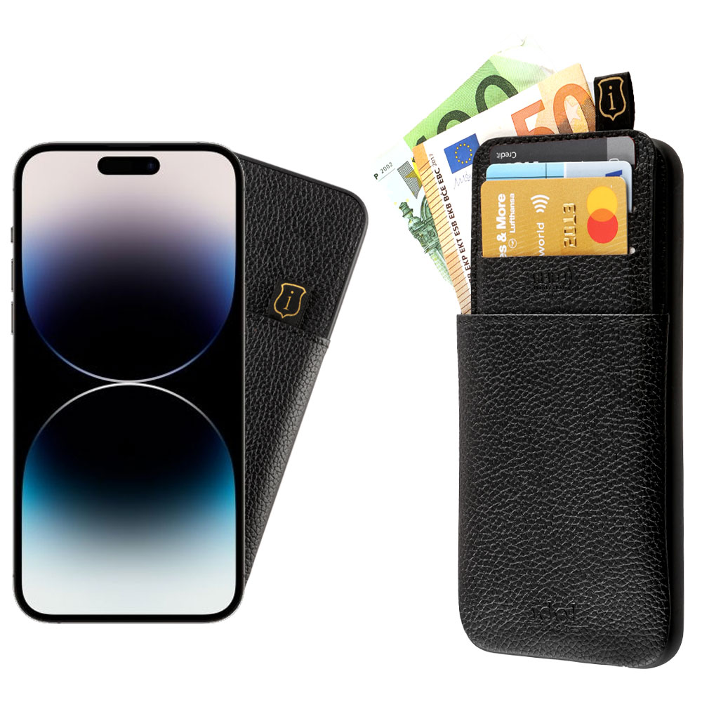 IDOL 1991 ΘΗΚΗ IPHONE 14 PRO MAX 6.7" ANTI-RFID LEATHER SMART WALLET CAMERA GUARD BLACK