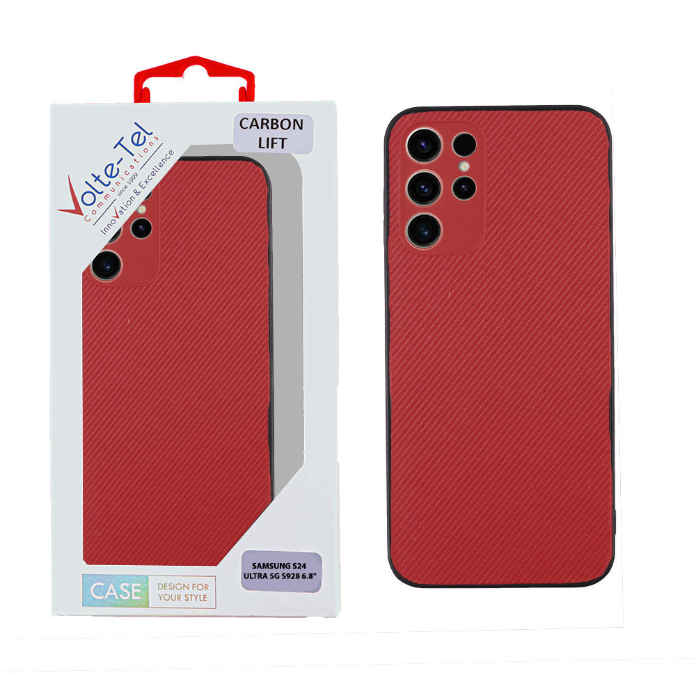 VOLTE-TEL ΘΗΚΗ SAMSUNG S24 ULTRA 5G S928 6.8" CARBON LIFT FULL CAMERA PROTECTION RED