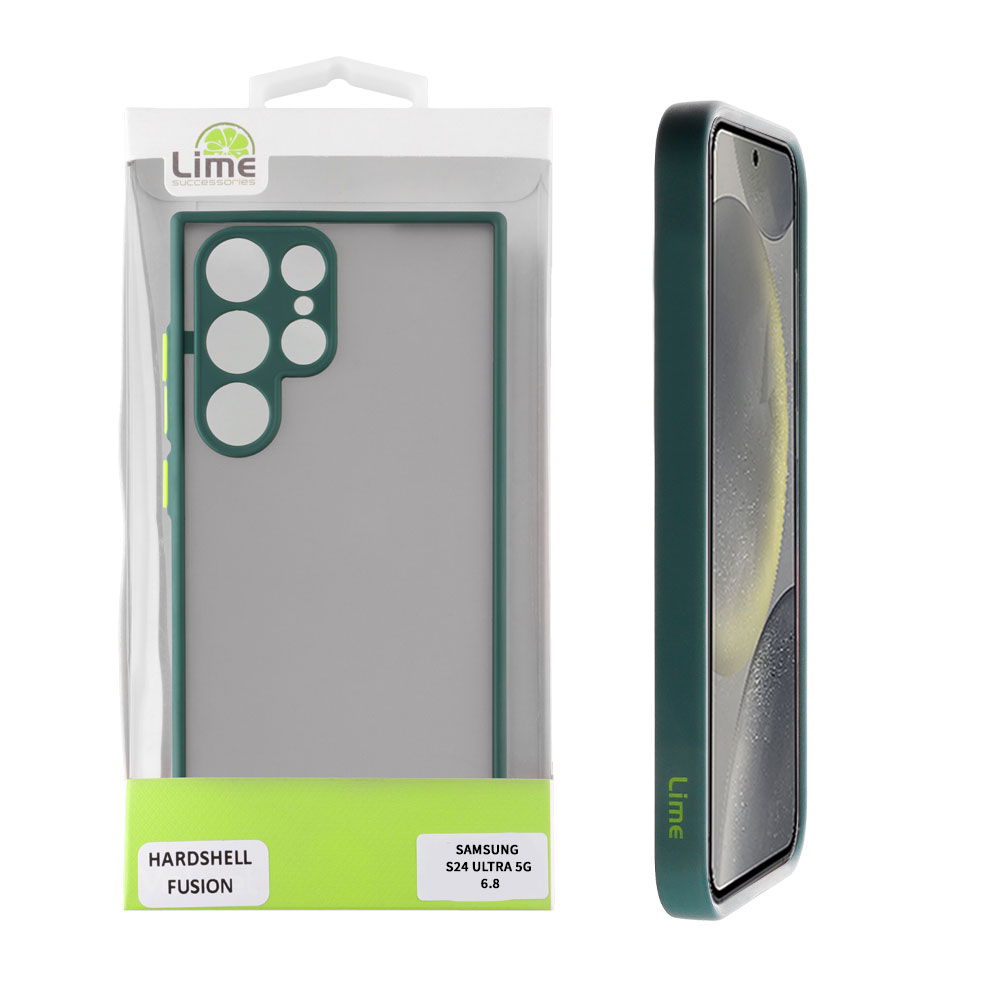LIME ΘΗΚΗ SAMSUNG S24 ULTRA 5G S928 6.8" HARDSHELL FUSION FULL CAMERA PROTECTION GREEN WITH YELLOW KEYS