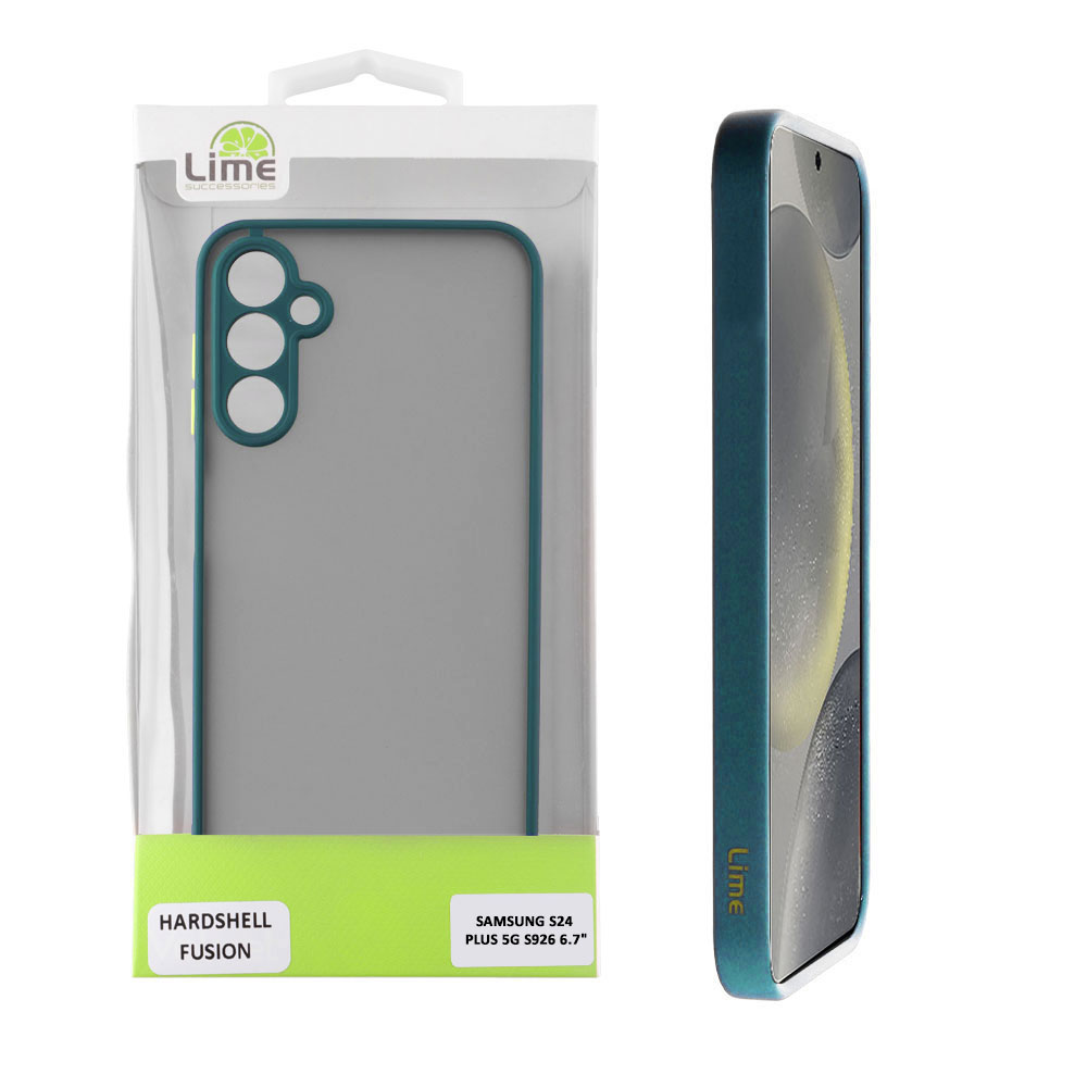 LIME ΘΗΚΗ SAMSUNG S24 PLUS 5G S926 6.7" HARDSHELL FUSION FULL CAMERA PROTECTION GREEN WITH YELLOW KEYS