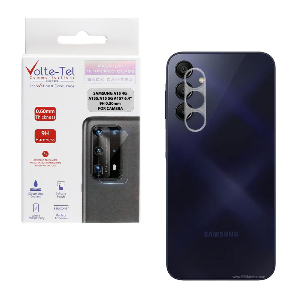 VOLTE-TEL TEMPERED GLASS SAMSUNG A15 4G A155/A15 5G A156 6.4" 9H 0.30mm FOR CAMERA