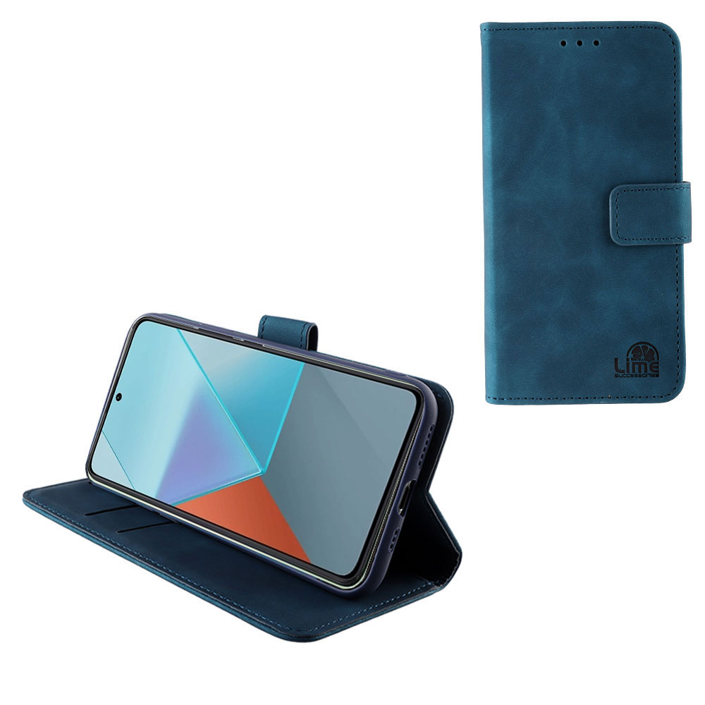 LIME ΘΗΚΗ XIAOMI REDMI NOTE 13 5G 6.67" ESSENTIAL MAGNET BOOK STAND CLIP DARK BLUE